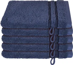 Schiesser Schiesser Waschhandschuh Milano Waschhandschuh-Set aus weicher Baumwolle in Frottier-Qualität, (5-St), mit Webbordüre – Produktbild 1 von 1