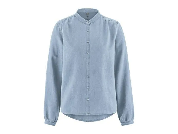 HempAge HempAge Feminine Stehkragenbluse Hanf/Biobaumwolle, Smoke (grau), – Produktbild 2 von 4
