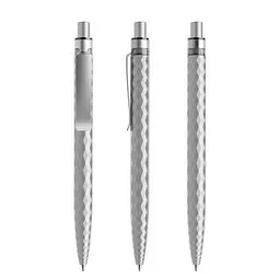 prodir prodir® Druckkugelschreiber QS01 PQS Push, blaue Mine, silber/silber satiniert, Silber, – Produktbild 1 von 1