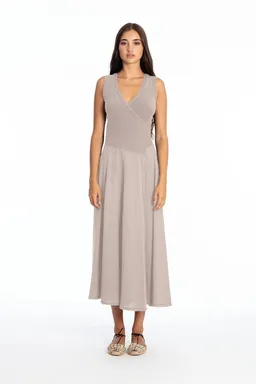 RAVENS VIEW IBIZA RAVENS VIEW IBIZA Damen vegan Ärmelloses Kleid Veronika Stone Grey – Produktbild 1 von 1