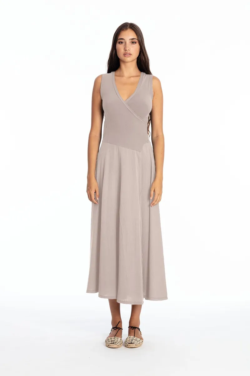 RAVENS VIEW IBIZA RAVENS VIEW IBIZA Damen vegan Ärmelloses Kleid Veronika Stone Grey, Hellgrau, – Produktbild 1 von 1