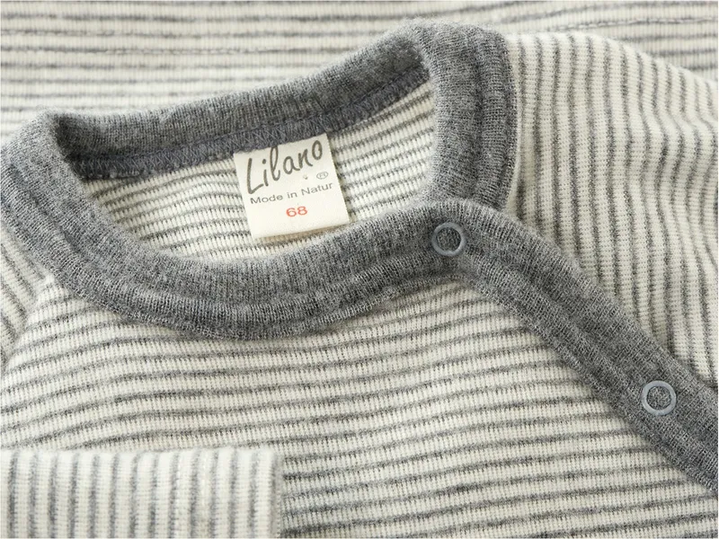 Lilano Lilano Baby Jacke Wolle Seide grau-geringelt Gr.56, Grau, – Produktbild 2 von 2