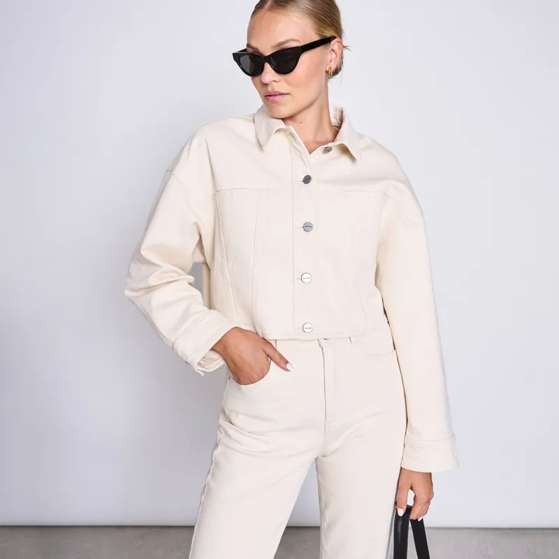 DAWN ARIA Jacket Non Stretch - Boxy Cropped - Ecru - Ecru / L – Produktbild 1 von 1