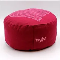 BAGHI BAGHI Bio Meditationskissen rund Herz-Blume-des-Lebens, Weinrot, – Produktbild 1 von 1