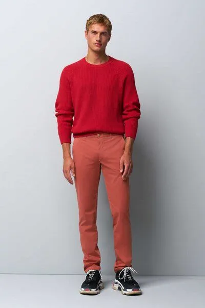 M 5 BY MEYER M 5 BY MEYER Ultraleichte Sommer Baumwollchino, Rot (kürbis), – Produktbild 1 von 5