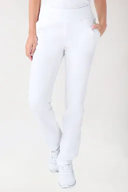 BERUFSBEKLEIDUNG Stretch  Arbeits- und Berufshose Damen - Seitentaschen - Strickbund, weiß - Berufsbekleidung.de – Produktbild 1 von 1