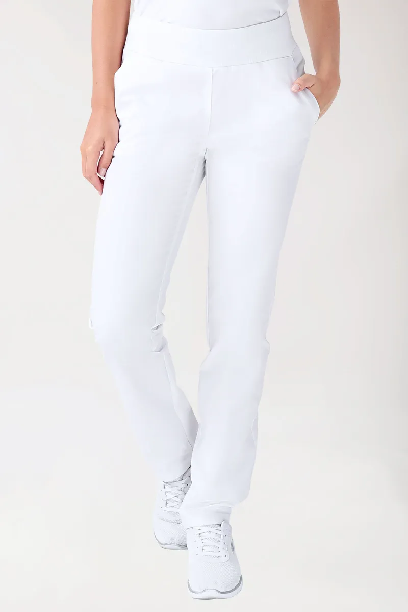 BERUFSBEKLEIDUNG Stretch Arbeits- und Berufshose Damen - Seitentaschen - Strickbund, weiß - Berufsbekleidung.de, Weiß, – Produktbild 1 von 1