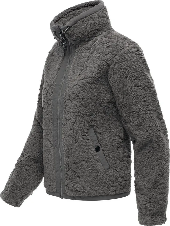 ragwear ragwear Plüschjacke Nordicka II Sportliche Teddy-Fleecejacke mit verstellbarem Kragen, Grau, – Produktbild 3 von 5