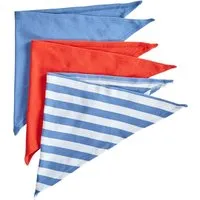 HANS NATUR Baby und Kinder Dreieckstuch Bio-Baumwolle 3er Set blau rot Maße 60 x 30 cm – Produktbild 1 von 1