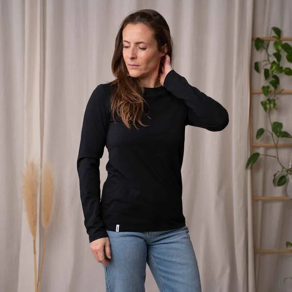 Vresh Clothing Vresh Clothing Vee - Longsleeve aus Biobaumwolle, Schwarz, – Produktbild 4 von 7
