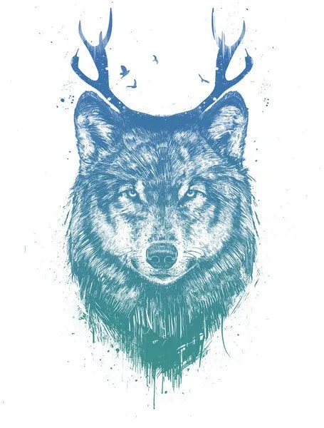 Photocircle Photocircle Poster / Leinwandbild - Deer wolf – Produktbild 1 von 4