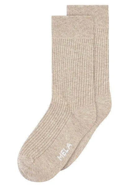 MELA MELA Gerippte Socken 2 Paare aus 100% Bio-Baumwolle, Birke melange, – Produktbild 1 von 1