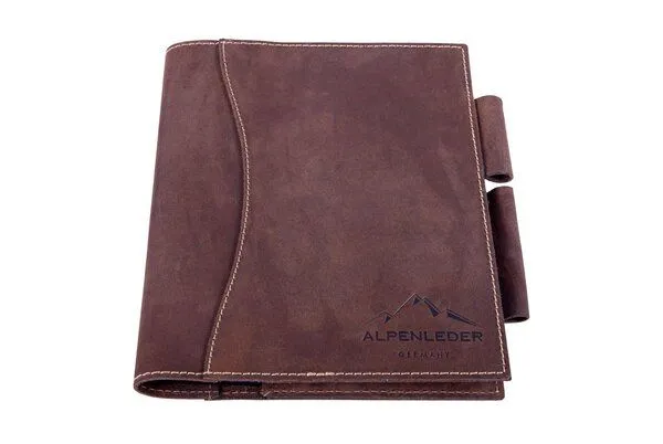 Alpenleder Alpenleder Notizbuch SCHILLER DIN A5, Old havanna (dunkelbraun), – Produktbild 2 von 4
