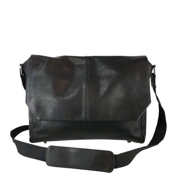manbefair manbefair Messenger Laptoptasche Loki Leder, Schwarz, – Produktbild 4 von 4