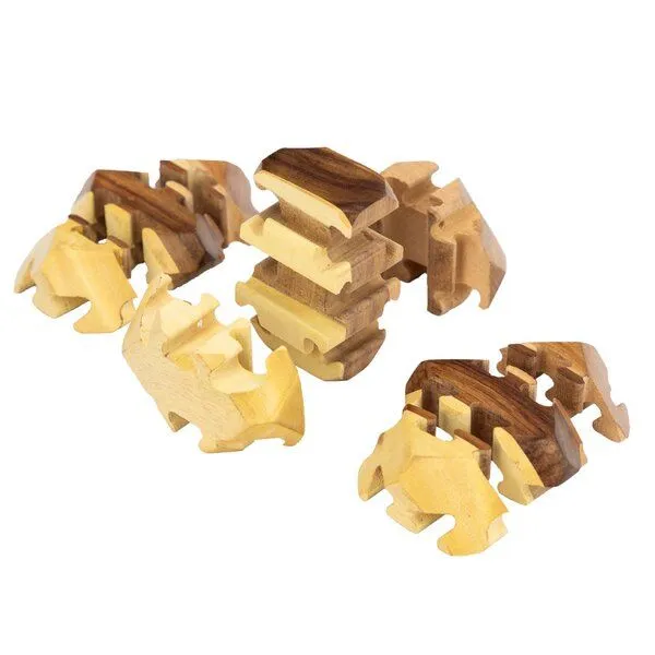 El Puente El Puente Puzzle-Würfel | Fair Trade & Handmade aus Indien, Natur, – Produktbild 2 von 2