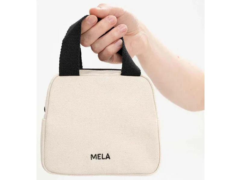 MELA Organizer Tasche klein SHAILA | von MELA | Fairtrade & GOTS zertifiziert, Greige / schwarz, – Produktbild 1 von 2
