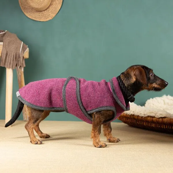 nahtur-design nahtur-design Hundemantel für Dackel | handgefertigt | 100% Schurwolle, Beere_01 (rosa), – Produktbild 1 von 4