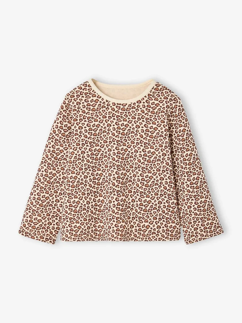 Vertbaudet Thermoshirt Mädchen leo, Beige leo, – Produktbild 3 von 4