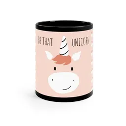 PepMelon Be that unicorn Einhorn Schwarzer Becher, 330 ml 11 oz – Produktbild 1 von 1