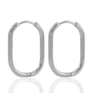 ELEKTROPULLI Ovale Creolen von Elektropulli, Silber, – Produktbild 1 von 1