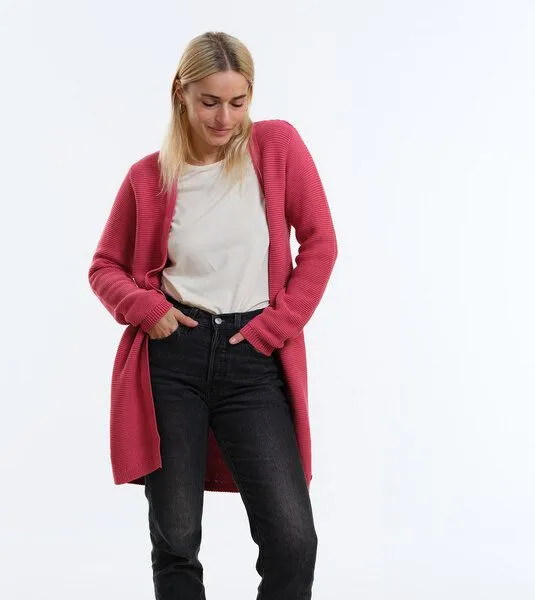 Gary Mash GARY MASH Long-Cardigan Alamo aus Biobaumwolle, Beere, – Produktbild 3 von 4