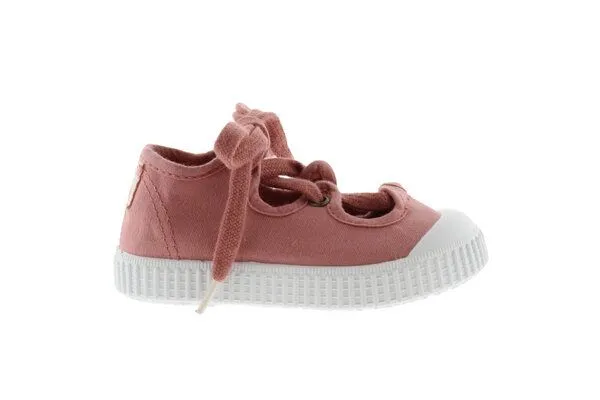 Victoria Victoria vegane Kinder-Schnürr-Ballerinas – Bailerina de Lona, Nude (rosa), – Produktbild 3 von 4