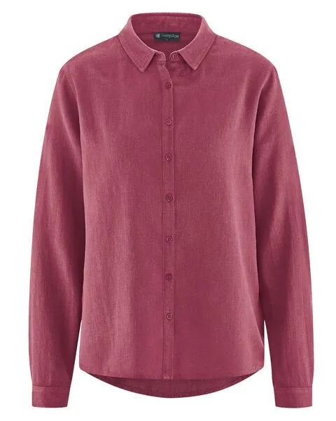 HempAge HempAge Damen Langarm-Bluse Hanf/Bio-Baumwolle, Tinto, – Produktbild 1 von 3