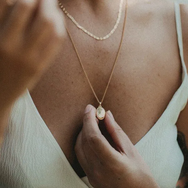 MOANINA MOANINA Kette Medaillon Sara - 925 Silber/18k Gold Vermeil - 3 Längen, Gold, – Produktbild 4 von 5