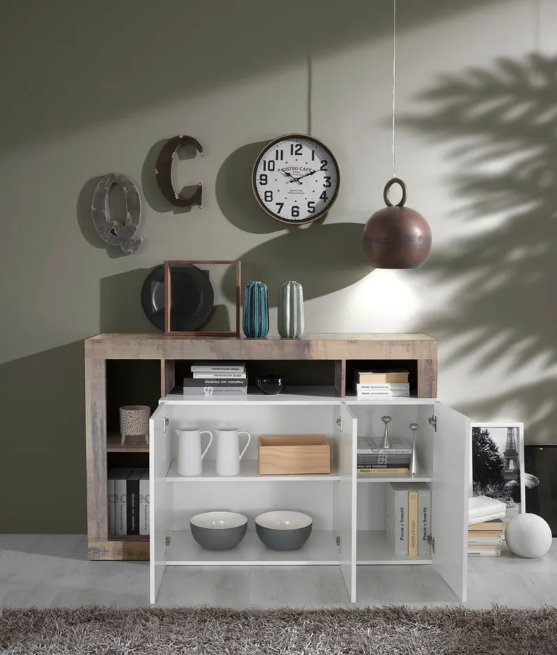 Home affaire Sideboard Hamburg, Breite 146 cm, Weiß, – Produktbild 7 von 8