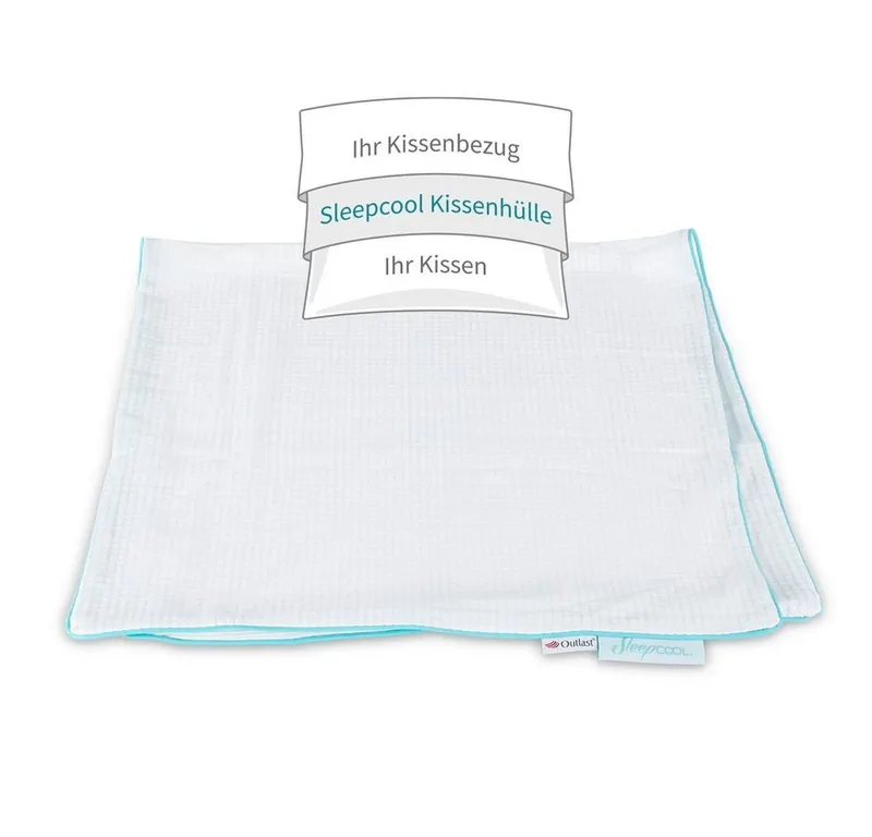 SleepCOOL Kissenbezug Temperaturregulierende Kissenhülle m. Kühleffekt- COOL.STER, (1 Stück), Funktionsmaterial, Weiß, – Produktbild 3 von 5
