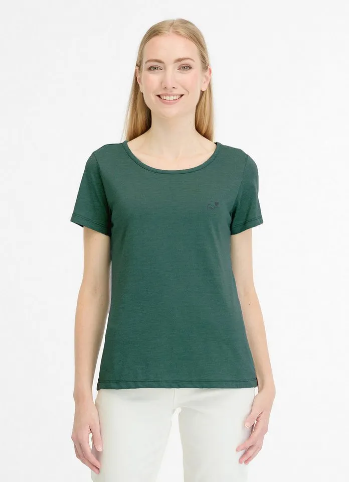 ragwear ragwear Kurzarmshirt MINTTA mit Rundhalsausschnitt, ohne Verschluss, aus Baumwollmischung, Grün, – Produktbild 1 von 1