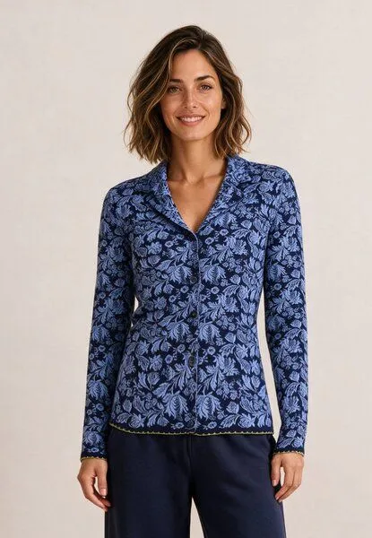 LANA Organic LANA Organic Strickjacke, Modell Jolie, Ashley marine - persian jewel, – Produktbild 1 von 4