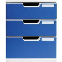 Exacompta Exacompta Schubladenbox Modulo "Office", DIN A4+, 3 Schubladen geschlossen, blau – Produktbild 1 von 1