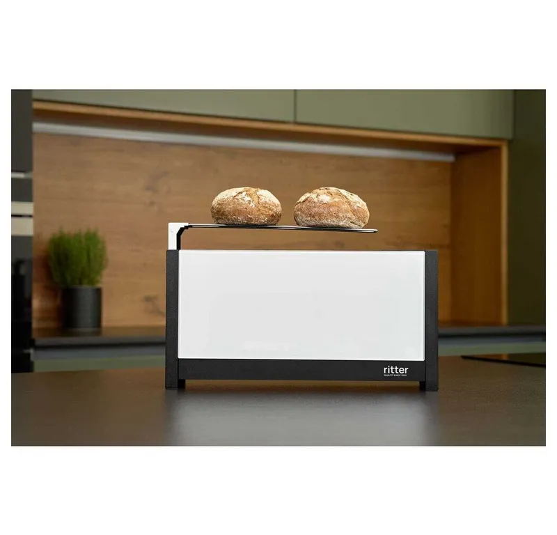 ritter ritter Langschlitz-Toaster "volcano 5" mit Brötchenaufsatz, extra schmal, Weiß, – Produktbild 6 von 6