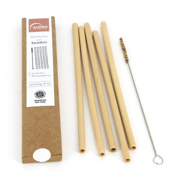 GLOBO Fair Trade GLOBO Fair Trade Strohhalm-Set BAMBUS – Produktbild 1 von 3