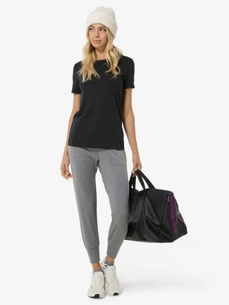 Super.Natural Super.Natural T-Shirt Casual Rib Bio J Tee für Damen, Merino, Jet black, – Produktbild 4 von 4