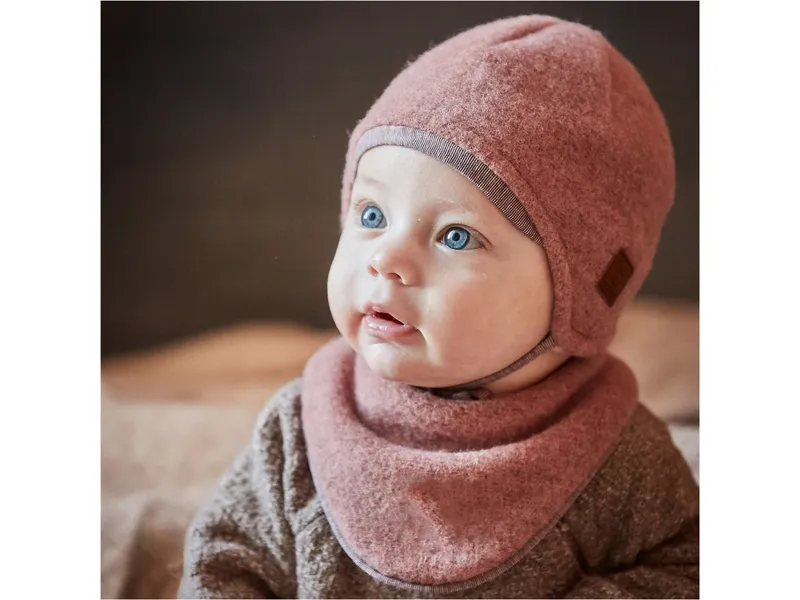 Maximo Baby Mütze Bio-Schurwolle Fleece heiderose-meliert Gr. 43, Rosa, – Produktbild 2 von 2