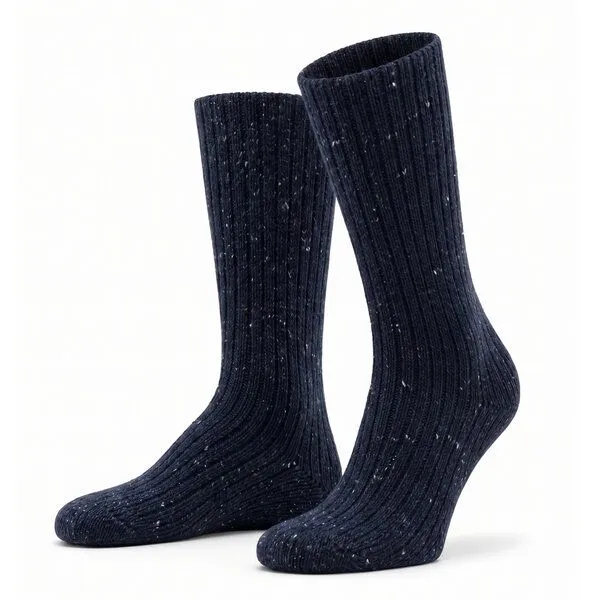 Opi and Max Opi and Max Wollsocken Damen Socken Bio-Wolle & Bio-Baumwolle GOTS Warme Rippstrick, Navy, – Produktbild 1 von 2