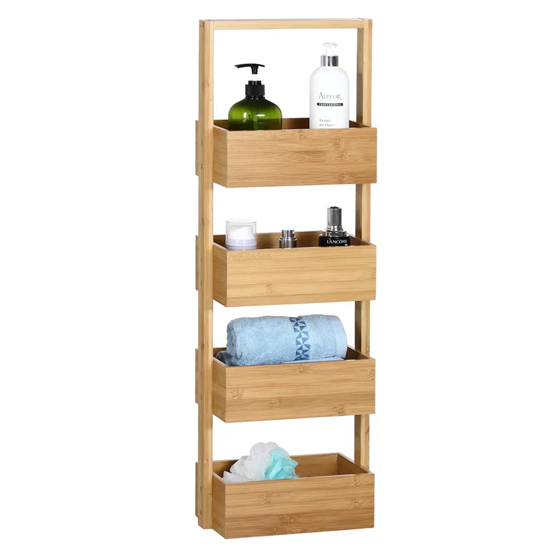 Casaria® Casaria Casaria Badezimmerregal Bambus 4 Fächer 88 x 28 x 16cm braun – Produktbild 1 von 1
