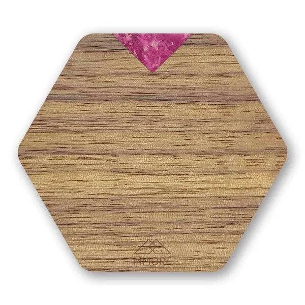 MMore MMore Untersetzer aus Holz - Amerikanischer Nussbaum, Eichenholz und organische Materialien / 4er-Set, Rosen, – Produktbild 2 von 5