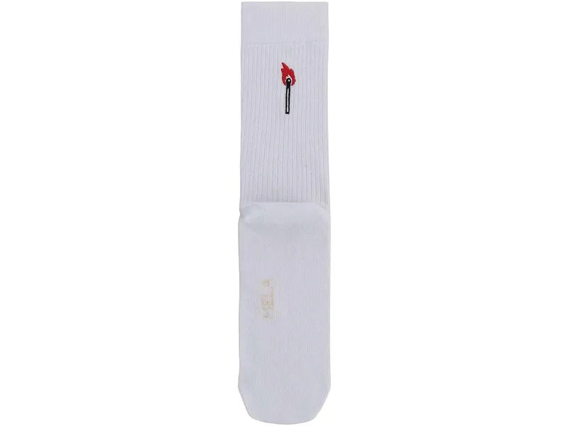MELA MELA Gerippte Socken Stickerei 1 Paar aus 100% Bio-Baumwolle, Weiss / match, – Produktbild 1 von 5
