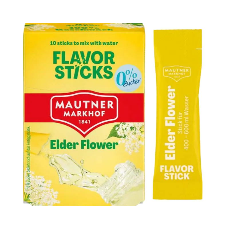 Mautner FlavorSticks Elder Flower, 0 % Zucker, vegan, 10 Stk – Produktbild 1 von 1