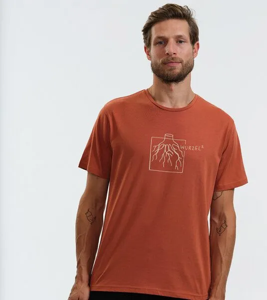 Gary Mash GARY MASH Shirt Quadratwurzel groß aus Biobaumwolle, Ziegel, – Produktbild 3 von 4