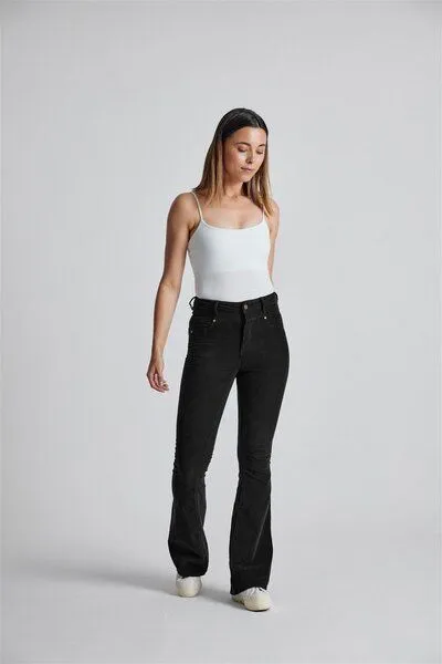 Flax and Loom Flax and Loom Cord Schlaghose Skinny Fit Modell: Mavis, Black, – Produktbild 5 von 6