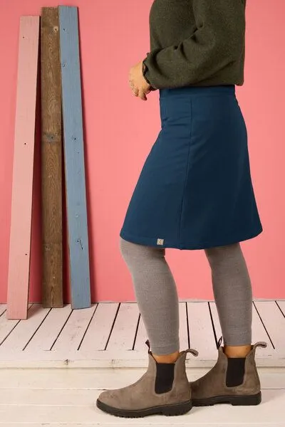 La Gitana La Gitana Damen Rock Sweatstoff A-Linie „Aurian“ nachhaltig & fair, Blau, – Produktbild 2 von 3
