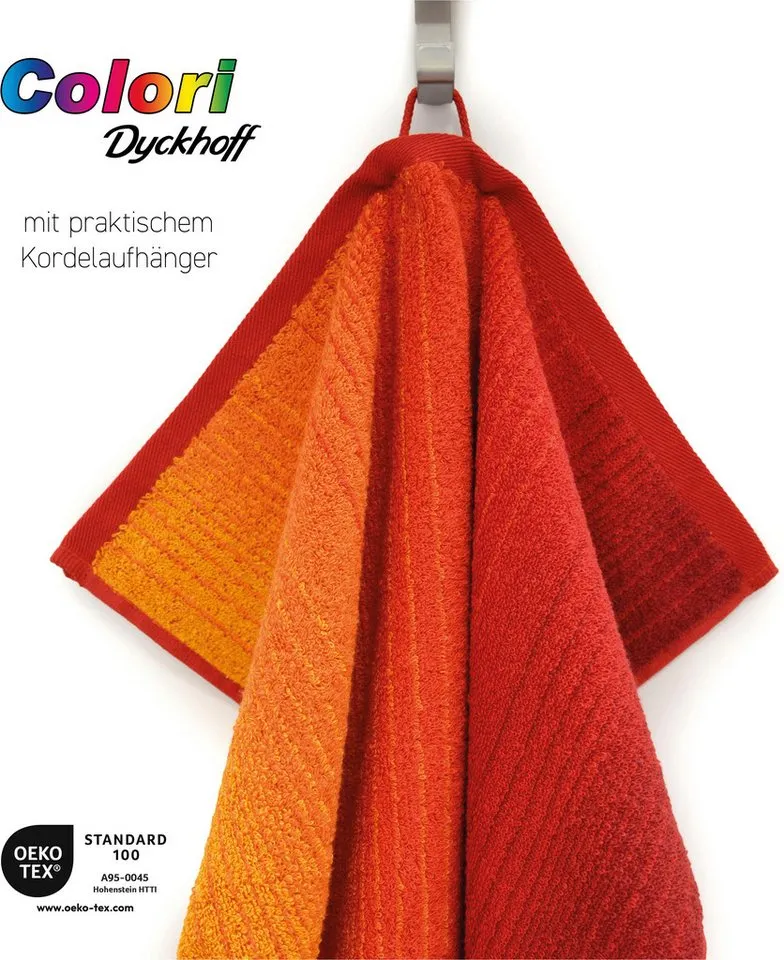 dyckhoff dyckhoff Handtücher Colori, Walkfrottee (1-St), mit Farbverlauf, Rot, – Produktbild 3 von 5