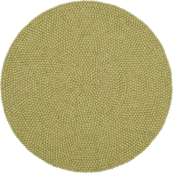 myfelt myfelt Filzkugelteppich rund, 100% Schurwolle, Hellgrün (pitt), – Produktbild 1 von 4