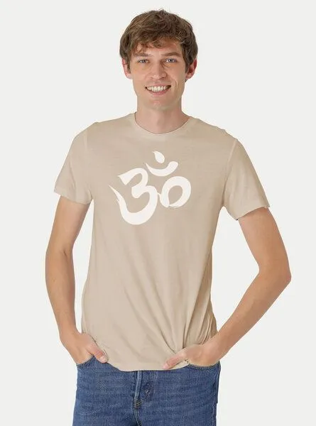 Peaces.bio - handbedruckte Biomode Peaces.bio - handbedruckte Biomode Fit T-Shirt "Om" Herren, Sand, – Produktbild 2 von 2