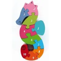 El Puente El Puente Zahlen-Puzzle "Seepferdchen" | Fair Trade & Handmade aus Sri Lanka – Produktbild 1 von 1