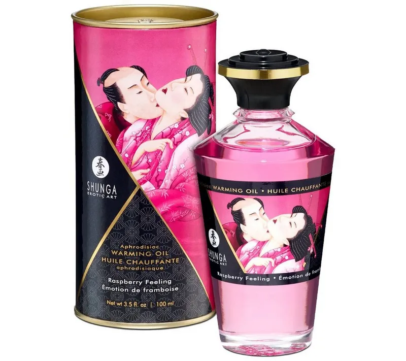 Shunga Shunga Massageöl Aphrodisiakum wärmendes Massage Öl Raspberry Feeling - Himbeer, Atemaktivierte Erwärmung – Produktbild 3 von 6